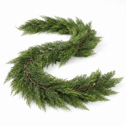 Noel Faux Cedar Pine Garland clean studio product shot