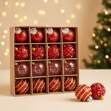 16 piece red Christmas ornament set