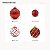 Whats in the set: 16 red ball ornaments by design