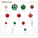 What's in the set: 66 shatterproof ornaments in 13 designs