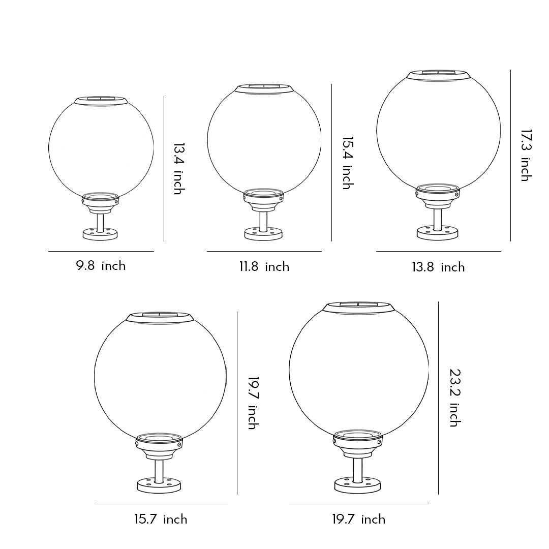 Pilaro Solar Post Cap Lights, Outdoor Gate Pillar Light, Waterproof LED, 3 Color Modes, 5 Sizes