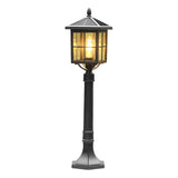 Ashford Vintage Solar Outdoor Post Lamp, Solar or Hardwired, 31.5 in Black Aluminum, IP54 LED