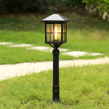 Ashford Vintage Solar Outdoor Post Lamp, Solar or Hardwired, 31.5 in Black Aluminum, IP54 LED