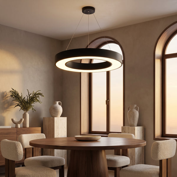 LED Pendant Ring Ceiling Light Modern Metal Acrylic Light