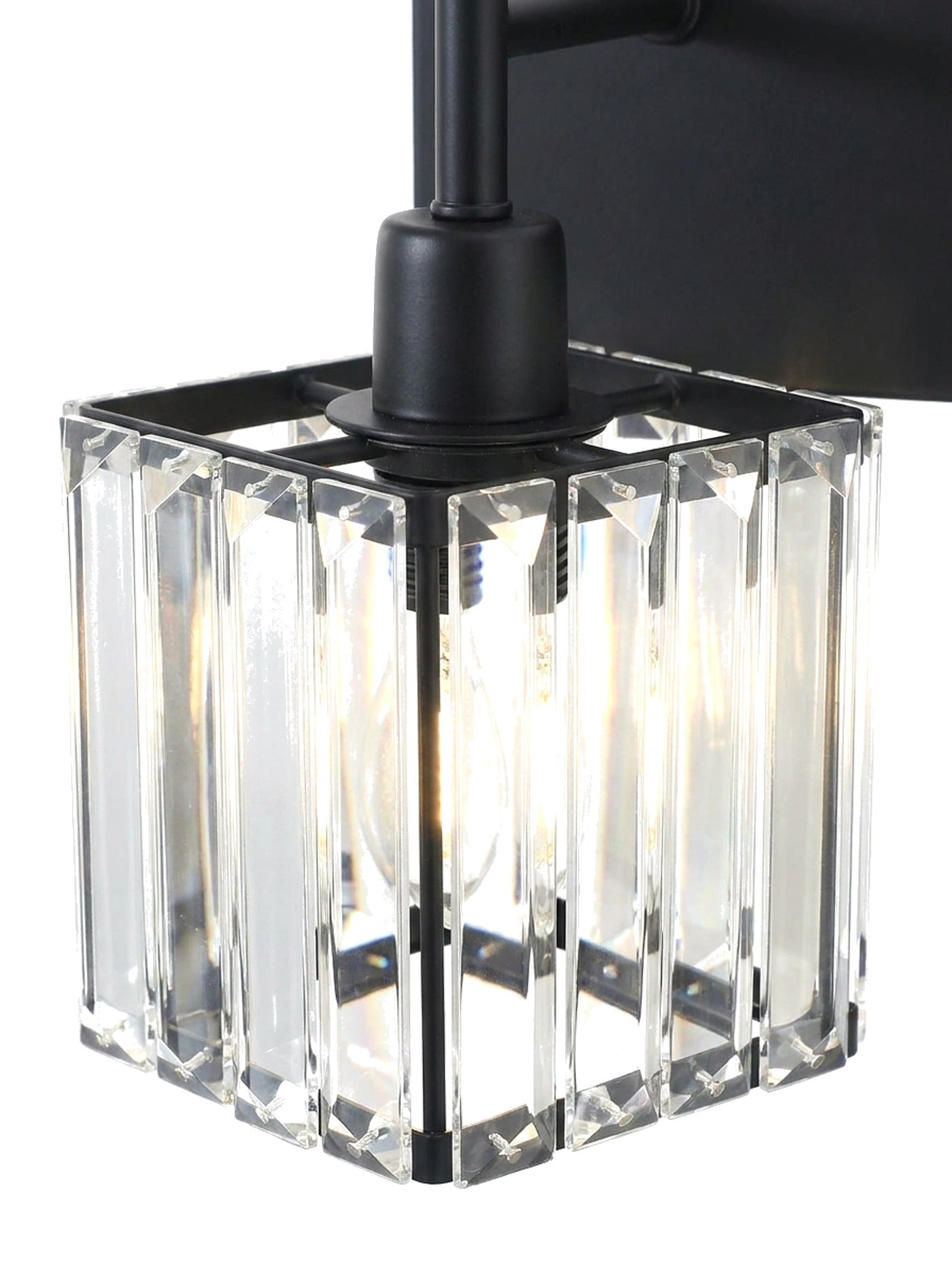 Lucent Faceted Crystal Cube Bathroom Vanity Light Bar, 3-Light, Dimmable