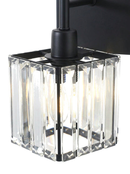Lucent Faceted Crystal Cube Bathroom Vanity Light Bar, 3-Light, Dimmable