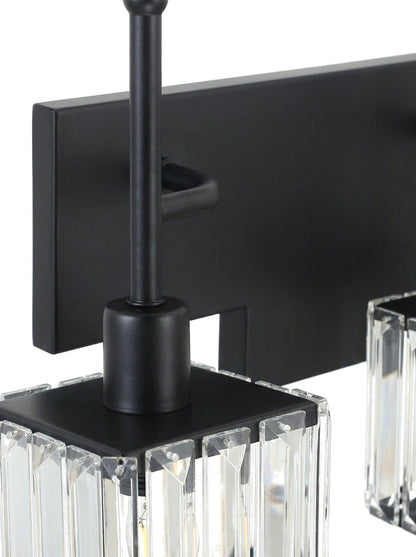 Lucent Faceted Crystal Cube Bathroom Vanity Light Bar, 3-Light, Dimmable