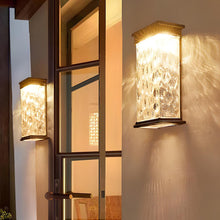 Solar Outdoor Porch Light, Water Wave LED Wall Light, Waterproof, Patio