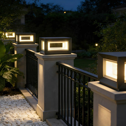 Stig Solar Outdoor Post Light, Modern Stainless Steel LED, Waterproof, Garden & Patio