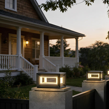 Stig Solar Outdoor Post Light, Modern Stainless Steel LED, Waterproof, Garden & Patio