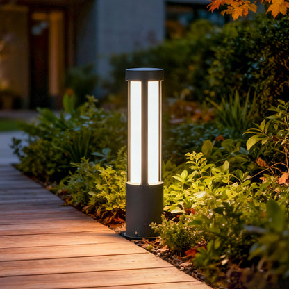 Tårn Modern Cylindrical LED Bollard Light, Outdoor Pathway Light