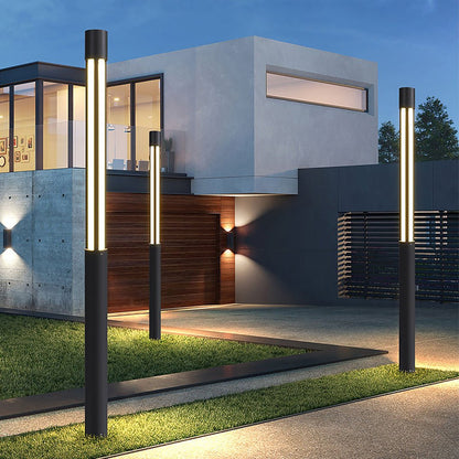 Tårn Modern Cylindrical LED Bollard Light, Outdoor Pathway Light