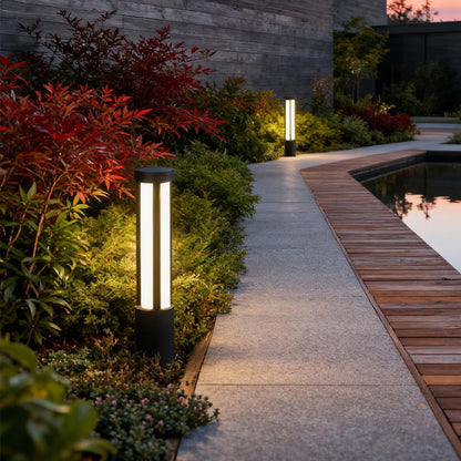 Tårn Modern Cylindrical LED Bollard Light, Outdoor Pathway Light