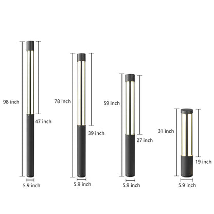 Tårn Modern Cylindrical LED Bollard Light, Outdoor Pathway Light