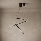 3-light version of the Rowan linear chandelier, close-up