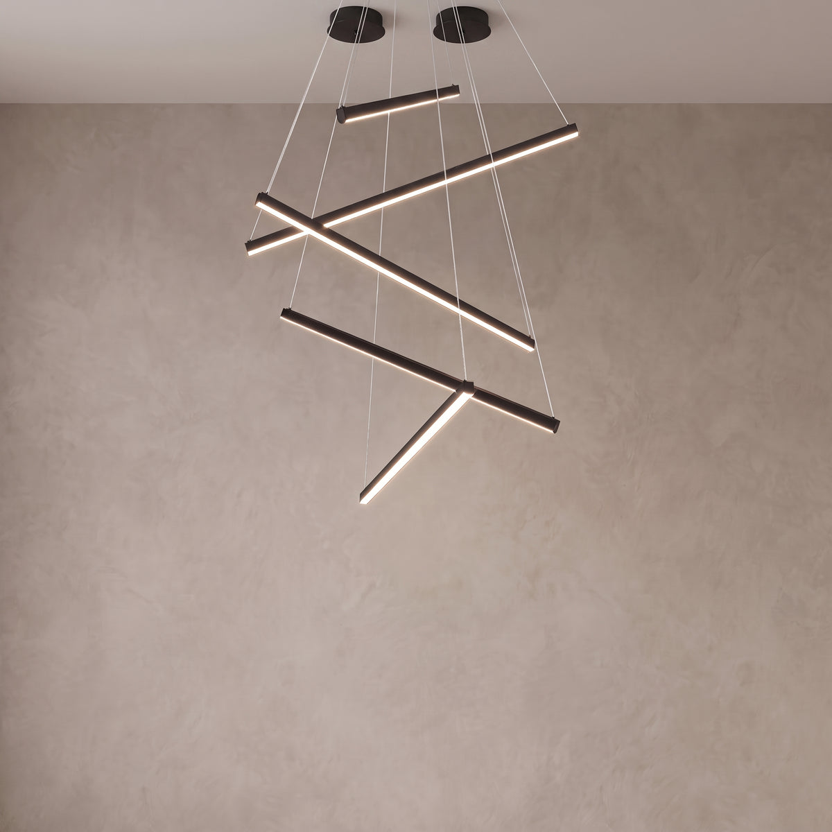 5-light version of the Rowan linear chandelier, close-up