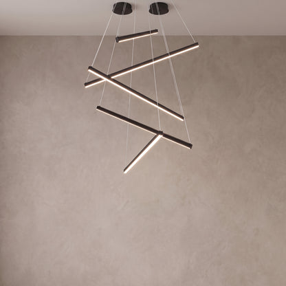 5-light version of the Rowan linear chandelier, close-up