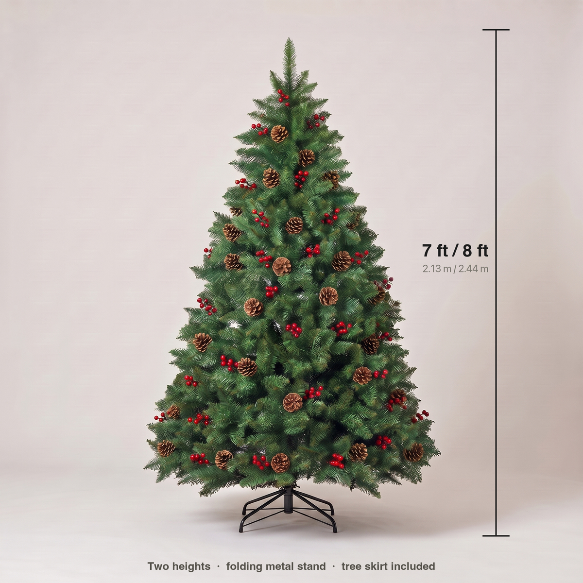 Size guide: available in 7 ft and 8 ft