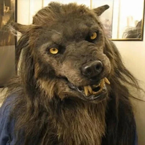 Werewolf mask handmade from food-grade silicone with artificial hair