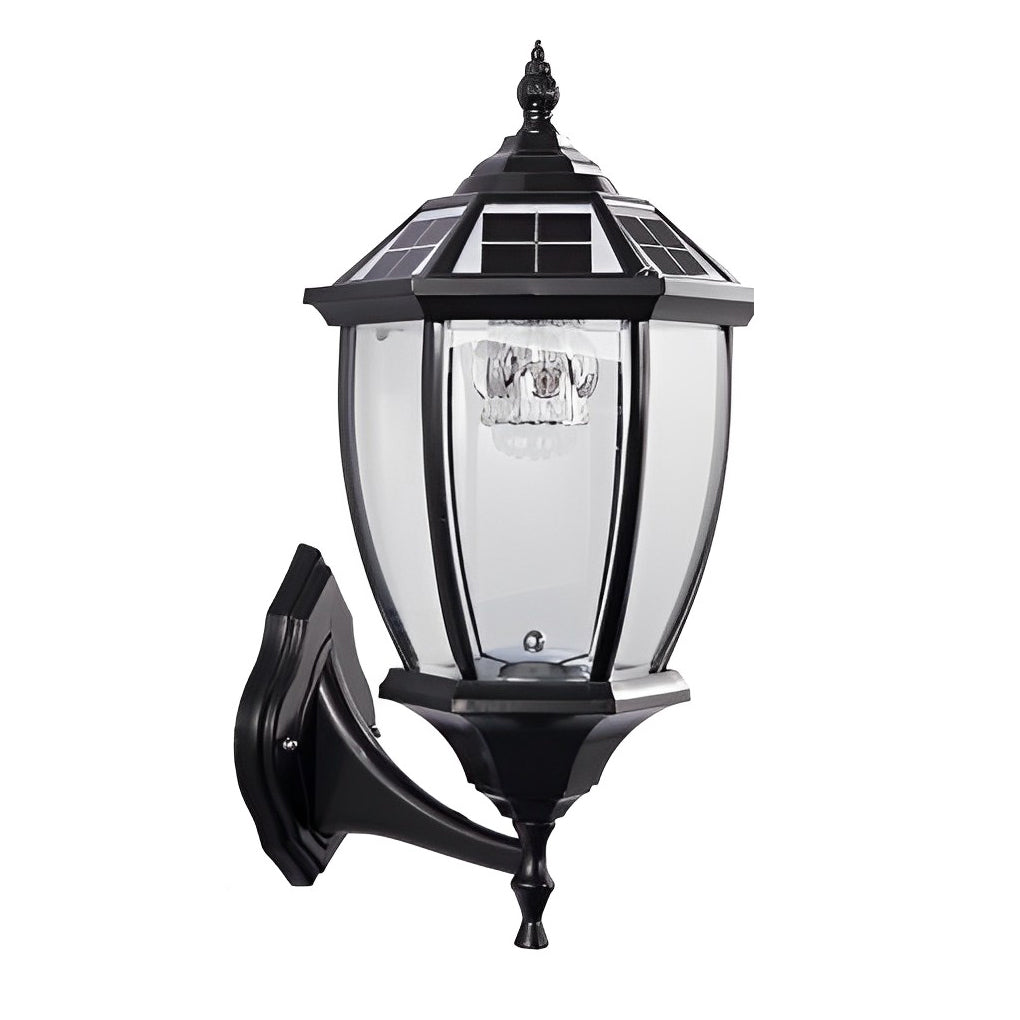 Eskil Solar Light on Post, Outdoor Black Vintage Solar Post Light Fixture, Die-Cast Aluminum