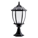 Eskil Solar Light on Post, Outdoor Black Vintage Solar Post Light Fixture, Die-Cast Aluminum