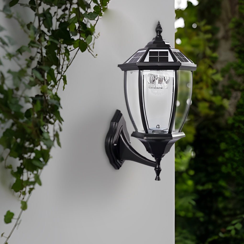 Eskil Solar Light on Post, Outdoor Black Vintage Solar Post Light Fixture, Die-Cast Aluminum