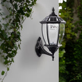 Eskil Solar Light on Post, Outdoor Black Vintage Solar Post Light Fixture, Die-Cast Aluminum