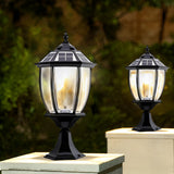 Eskil Solar Light on Post, Outdoor Black Vintage Solar Post Light Fixture, Die-Cast Aluminum