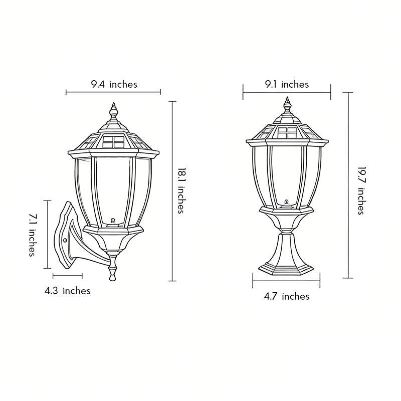 Eskil Solar Light on Post, Outdoor Black Vintage Solar Post Light Fixture, Die-Cast Aluminum