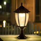 Eskil Solar Light on Post, Outdoor Black Vintage Solar Post Light Fixture, Die-Cast Aluminum