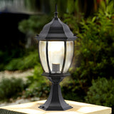 Eskil Solar Light on Post, Outdoor Black Vintage Solar Post Light Fixture, Die-Cast Aluminum