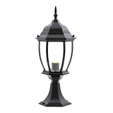Eskil Solar Light on Post, Outdoor Black Vintage Solar Post Light Fixture, Die-Cast Aluminum