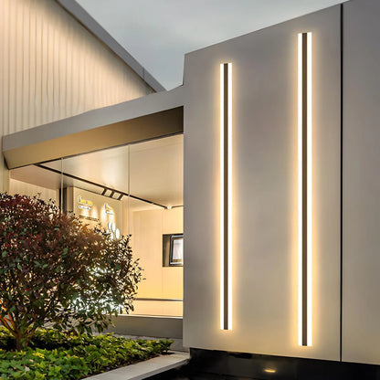 Solstice Solar Outdoor Wall Light, LED Strip Waterproof, Aluminum, Porch & Patio