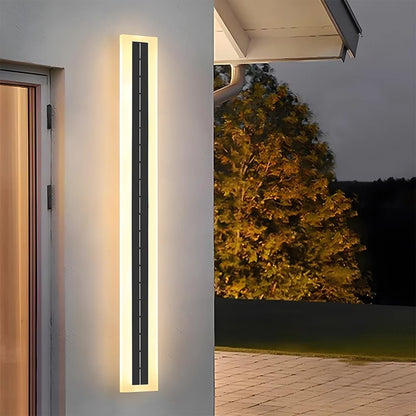 Solstice Solar Outdoor Wall Light, LED Strip Waterproof, Aluminum, Porch & Patio