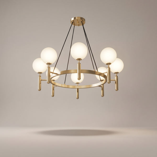 Solenne Modern Chandelier, Solid Brass, Round or Rectangle, 6-10 Lights