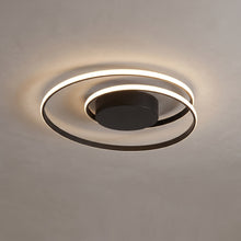 Linnea spiral LED ceiling light on a grey ceiling