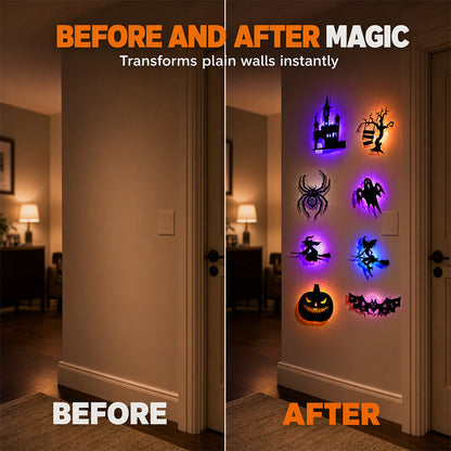 Halloween wall stickers applied to a door