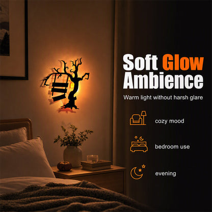 Halloween glow in the dark wall stickers, close-up of 3D silhouette design