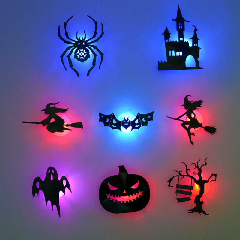 Halloween glow in the dark wall stickers size and material detail