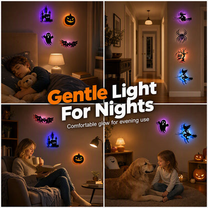 Halloween glow in the dark wall stickers, full 8-piece set