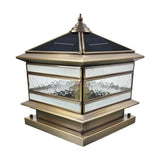 Tenvik Copper Solar Light for Post, Glass Shade, IP54 Waterproof, Fence & Garden