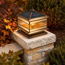 Solar Pillar Light, Retro Copper, Fence Post & Column