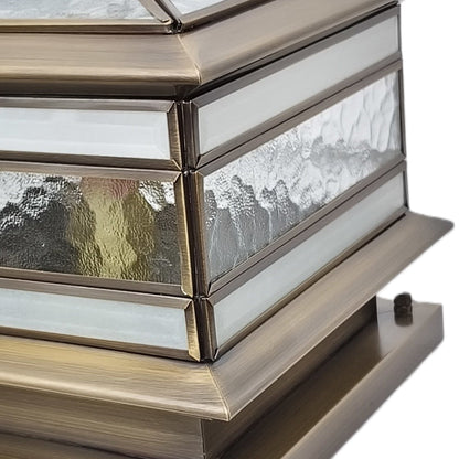Brindle Solar Outdoor Post Light, Retro Copper, Fence & Pillar Design