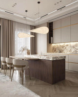 Pendant Light Lamp, Kaito Mulberry Silk Shade, Dimmable, Single and Multi-Light, Dining Room