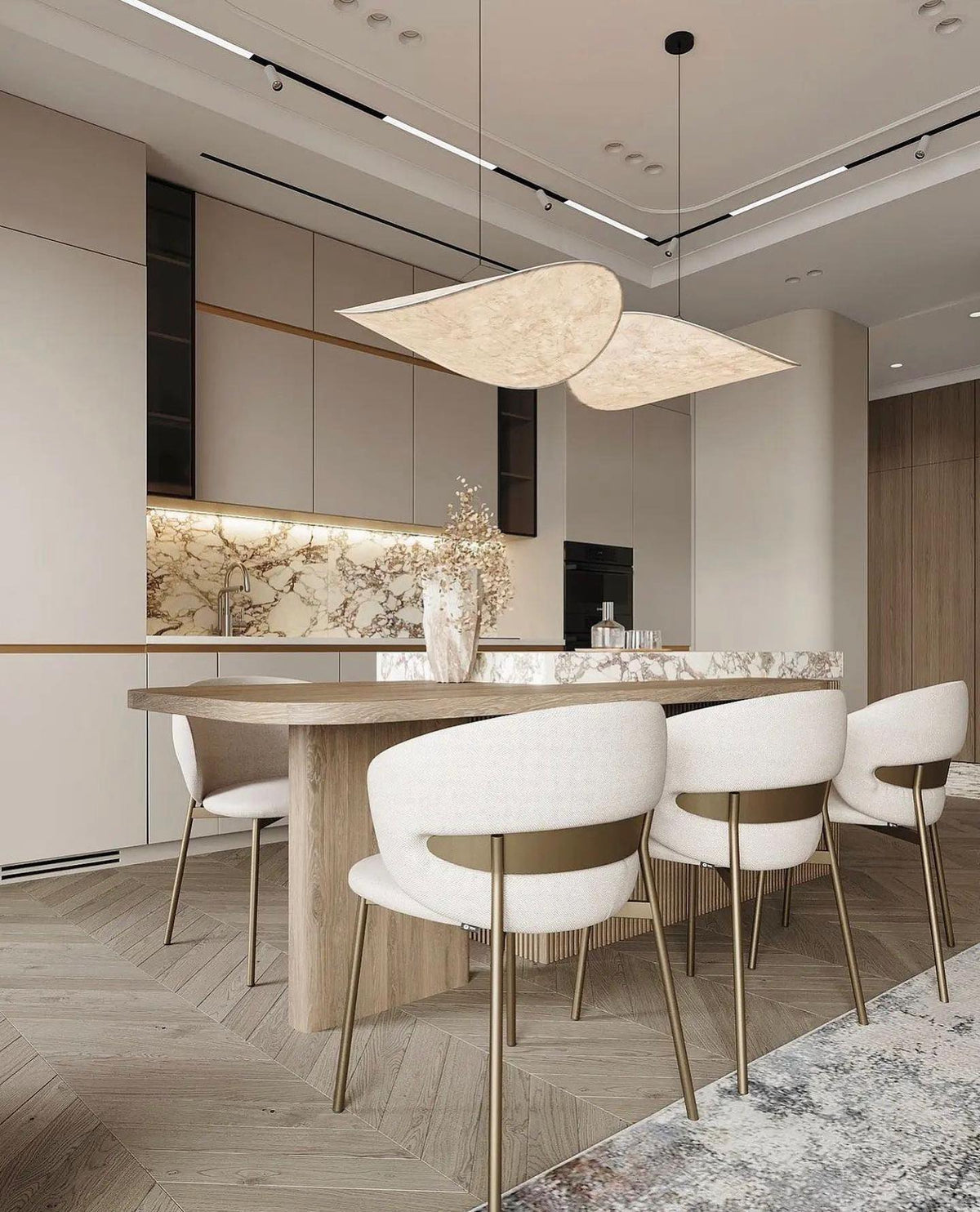 Pendant Light Lamp, Kaito Mulberry Silk Shade, Dimmable, Single and Multi-Light, Dining Room