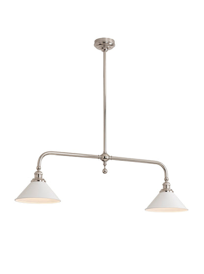 Ansel Kitchen Island Pendant Light, Twin-Head Linear, Brass or Nickel