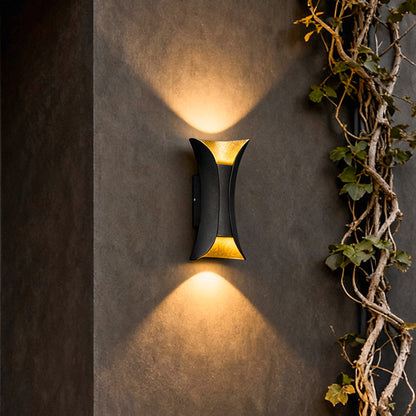 Uzu Modern Curved Up-Down LED Outdoor Wall Light