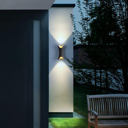 Uzu Modern Curved Up-Down LED Outdoor Wall Light