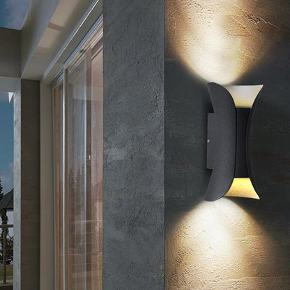 Uzu Modern Curved Up-Down LED Outdoor Wall Light