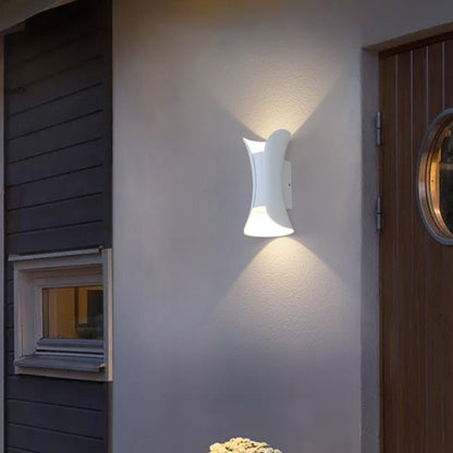 Uzu Modern Curved Up-Down LED Outdoor Wall Light